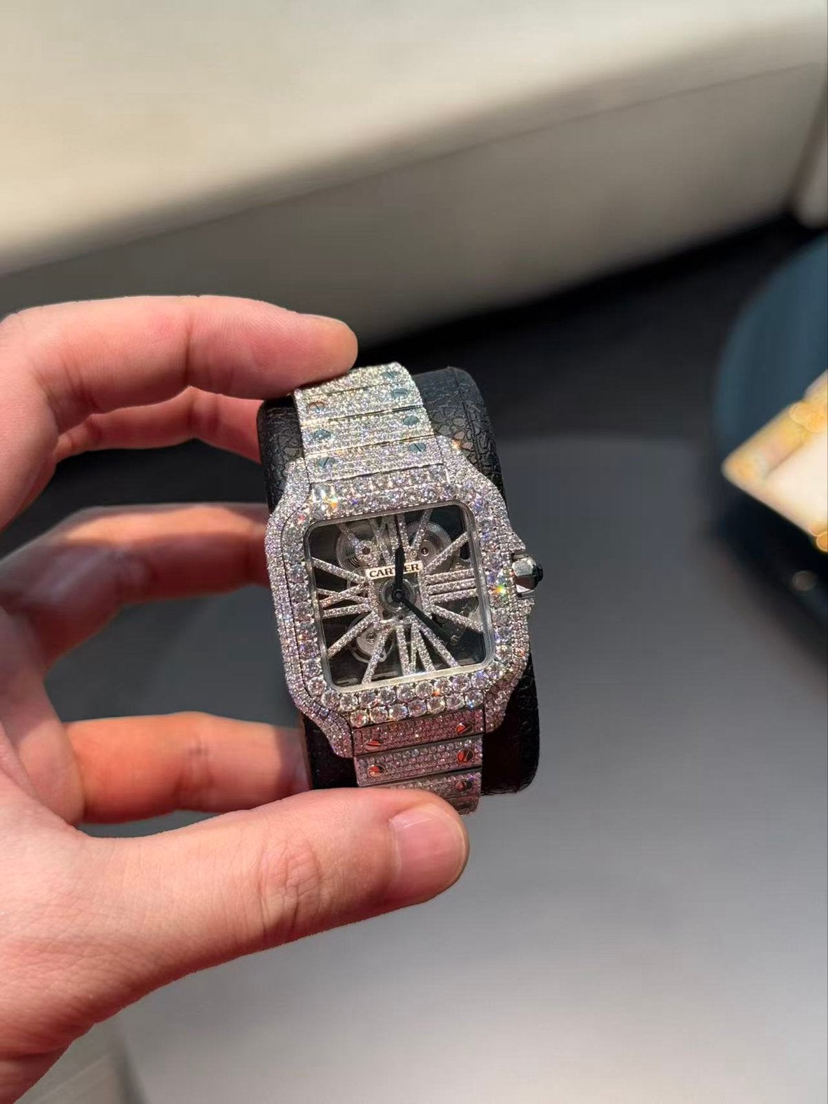Cartier originele Skeleton Horloge met Echte Diamanten, Sieraden, Tassen en Uiterlijk, Overige merken, Overige materialen, Polshorloge