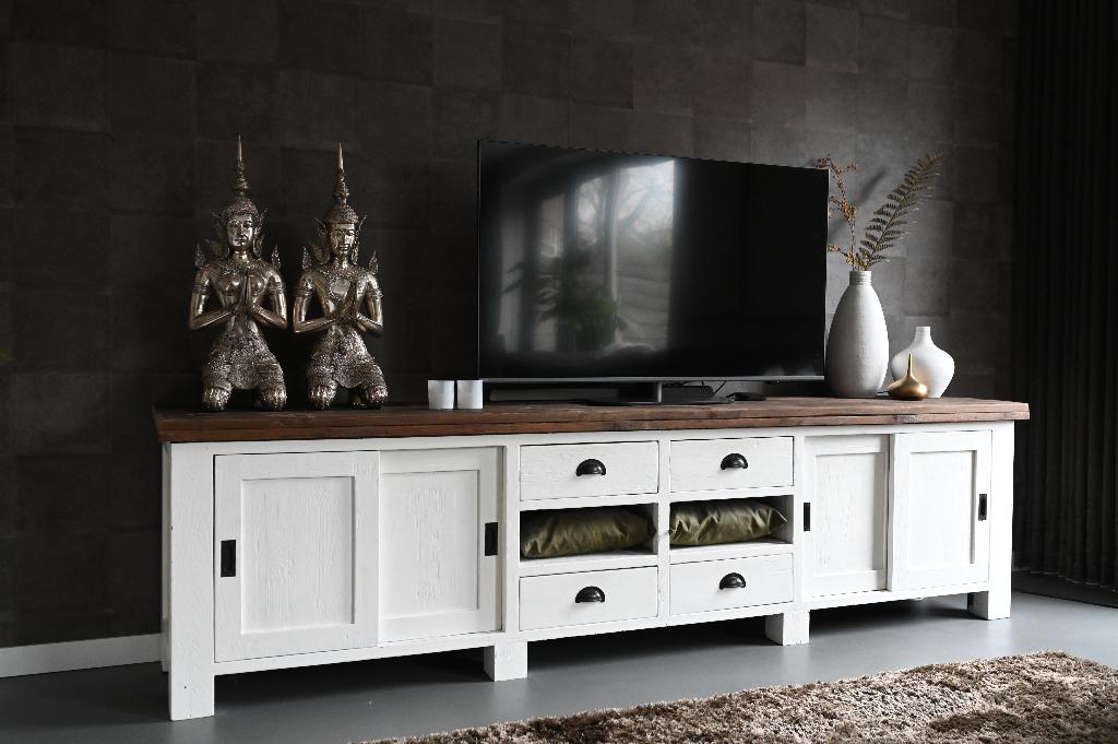 dressoir,  tv meubel, Ophalen, Gebruikt, Met deur(en), Teakhout