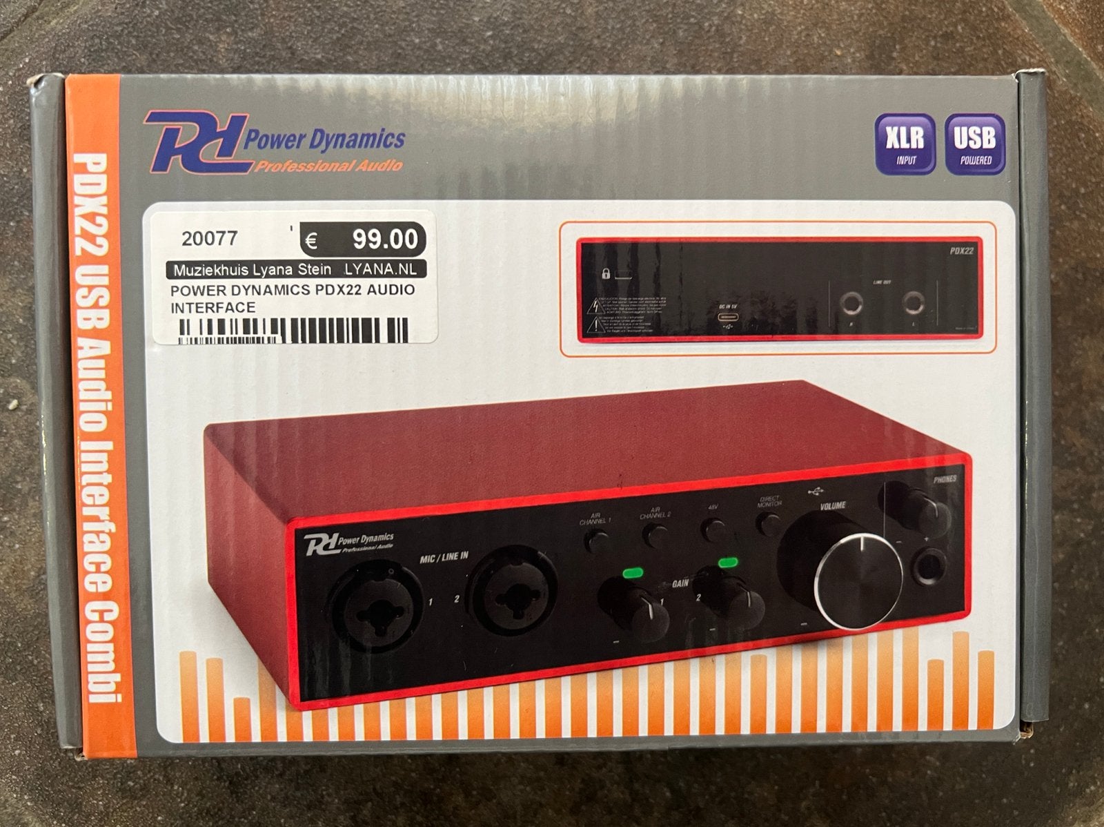 Power Dynamics PDX22 USB-C Audio Interface/Microfoon preamp, Computers en Software, Geluidskaarten, Ophalen of Verzenden, Nieuw