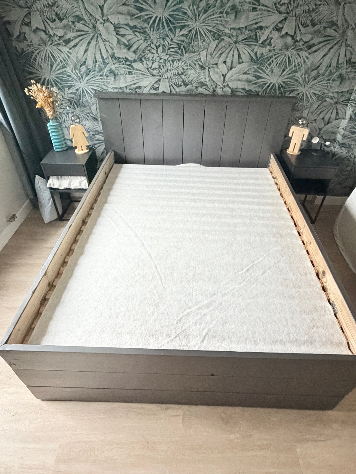 Steigerhouten bed 210 x 160, Ophalen, Gebruikt, 210 cm, Steigerhout