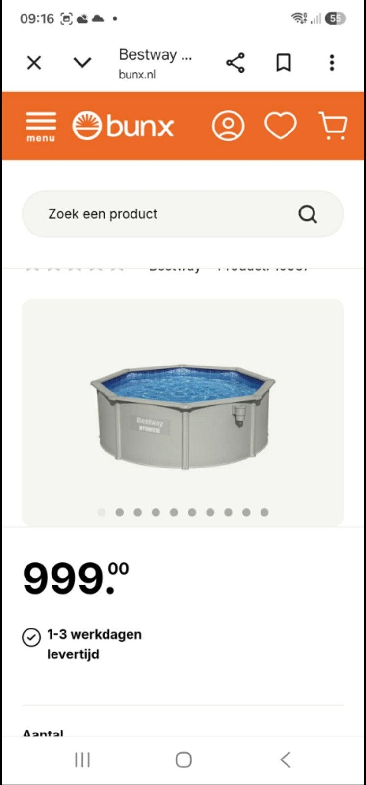 nieuwe stalen zwembad
met pomp lader enzo erin zie foto s
op, Ophalen, Nieuw
