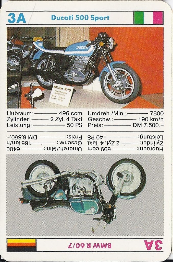 C430 motorkaartje 3a ducati 500 sport - bmw r 60/7, Verzenden, Zo goed als nieuw, Auto's
