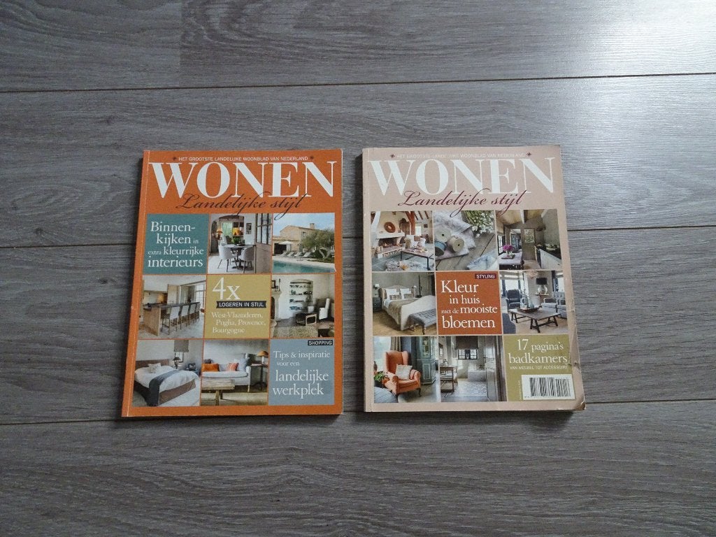 2x Wonen Landelijke Stijl Woonmagazines Interieur Inspiratie, Ophalen of Verzenden, Gelezen, Overige typen