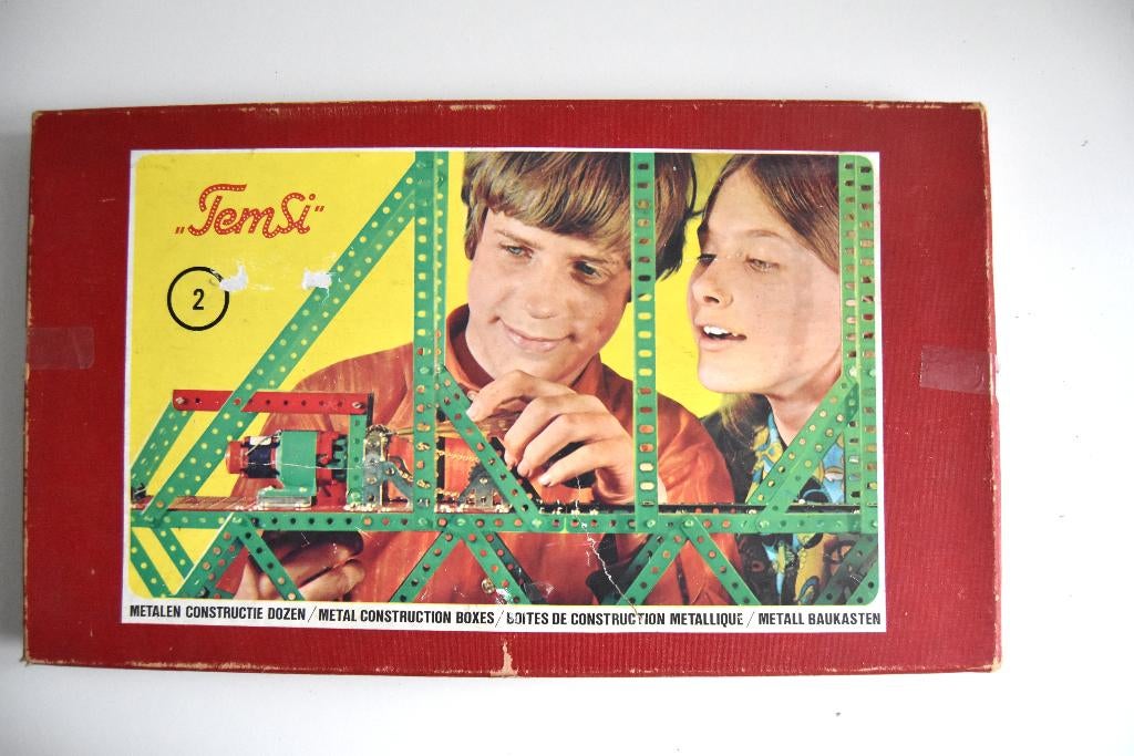 Temsi metalen constuctie doos nr 2 in goede vintage staat, Ophalen of Verzenden