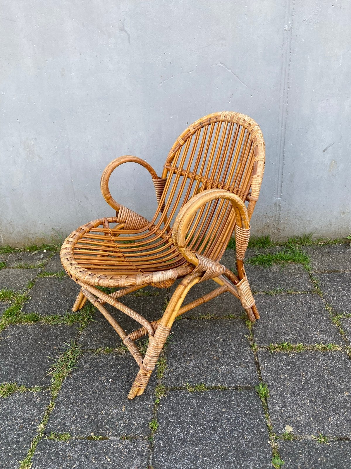 Rotan bamboe stoel ROHE Noordwolde, Hollands design jaren '6, Ophalen, Gebruikt, Overige kleuren, Riet of Rotan