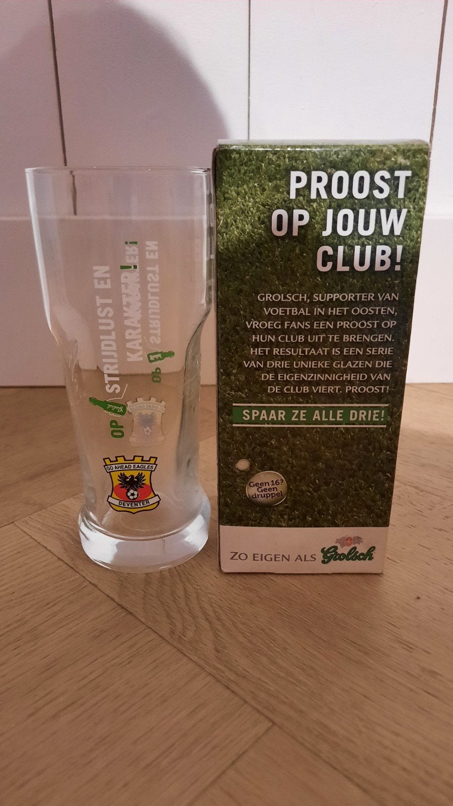 Grolsch Go Ahead Eagles bierglazen 2 st, Verzamelen, Ophalen of Verzenden, Zo goed als nieuw, Glas of Glazen, Grolsch