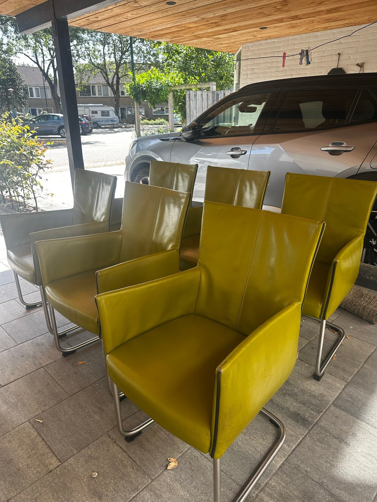 Bert Plantagie leren stoelen - Gebruikt maar comfortabel, Ophalen, Gebruikt, Overige kleuren, Leer