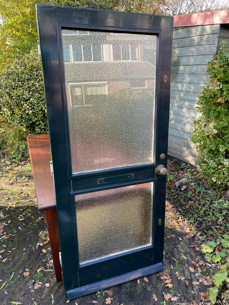 Antieke houten deur, Ophalen, Gebruikt, Buitendeur, 200 tot 215 cm