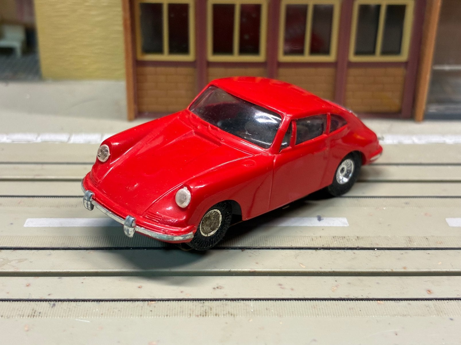 Faller AMS Porsche 911 rood nieuwstaat met vlakankermotor F3, Ophalen of Verzenden, Nieuw, Elektrisch, Overige merken