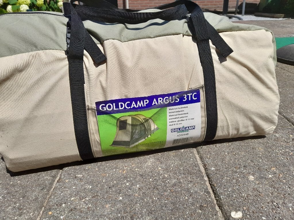 Goldcamp Argus 3 TC katoen 3 persoons tent, Ophalen, Zo goed als nieuw, Tot en met 3
