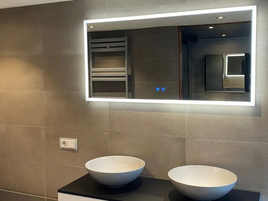 Starlight Badkamerspiegel 100x60 cm LED Verwarming Touch, Ophalen, 100 tot 150 cm, Overige typen, Nieuw