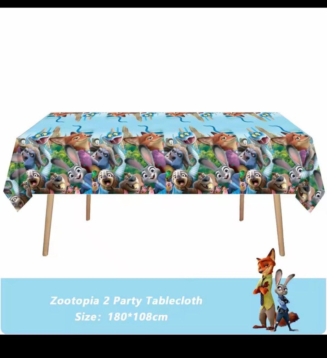 Nieuw Zootopia 2 Feest Tafelkleed 180x108cm, Ophalen, Nieuw, Meerkleurig, Kunststof