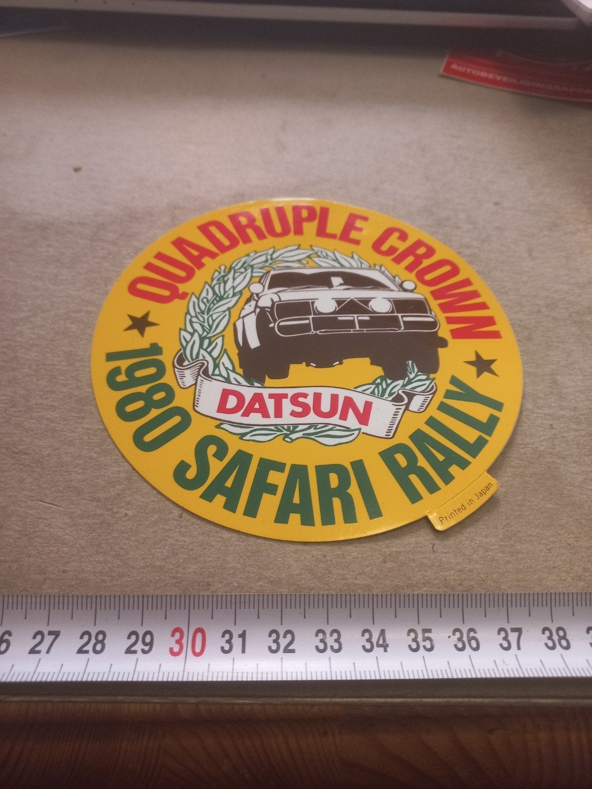 Vintage Datsun Safari Rally 1980 Sticker - Zeldzaam!, Ophalen of Verzenden
