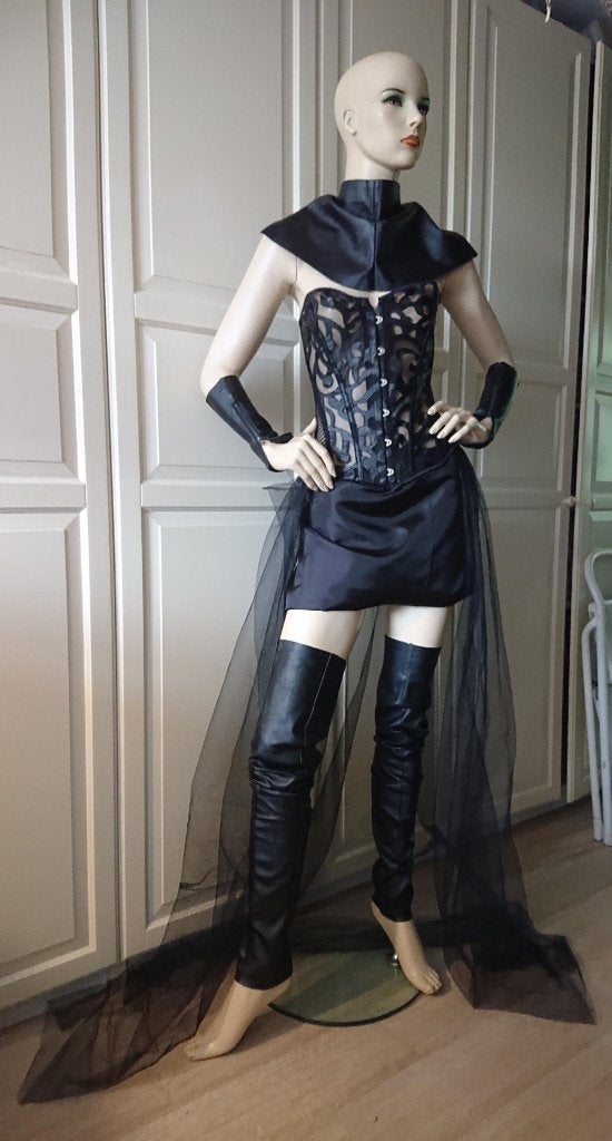 Gothic/Fantasy Kostuum met Corset en Tule Sleep, Ophalen of Verzenden, Nieuw, Pak of Jurk