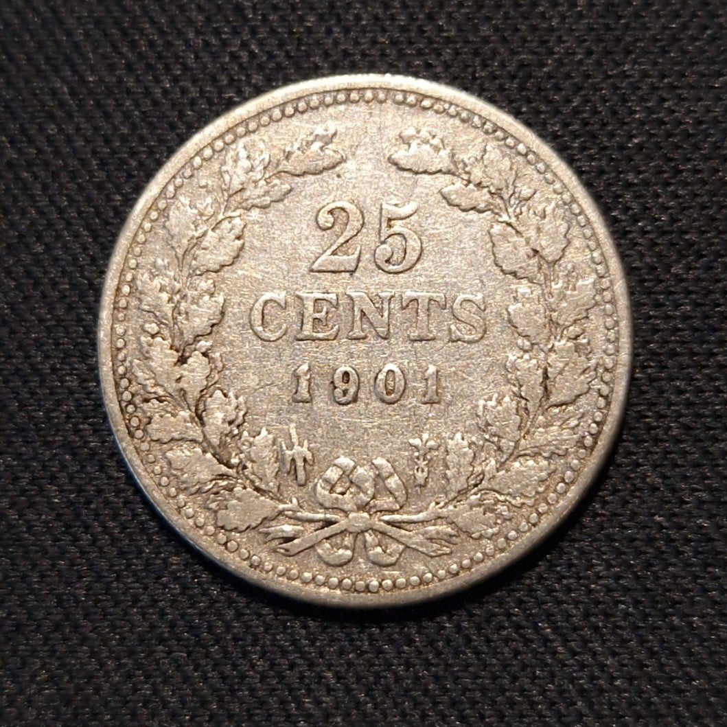 25 cent 1901, Verzenden, Zilver, 25 cent, Koningin Wilhelmina