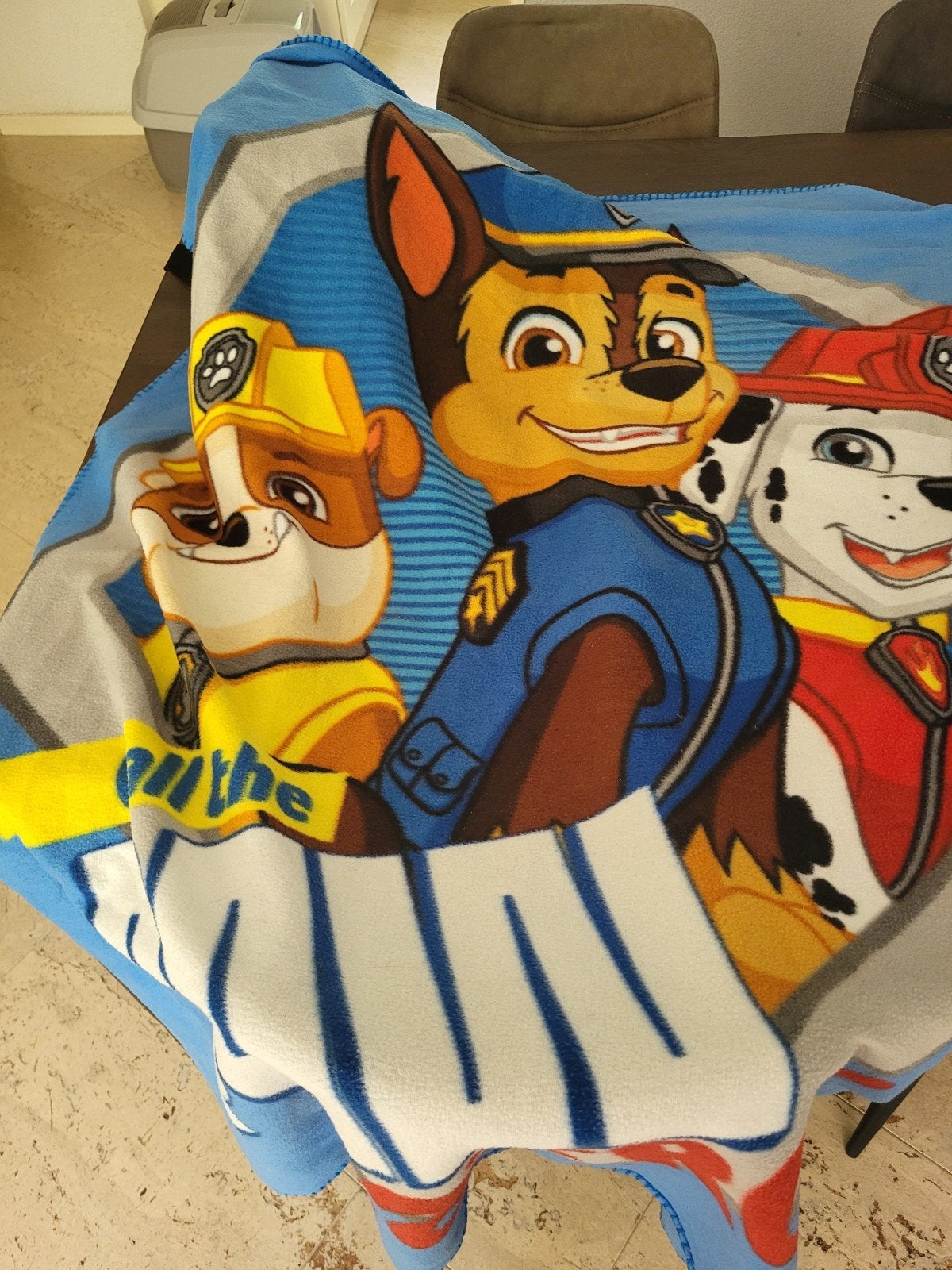 Paw Patrol Fleece Deken - Chase, Rubble, Marshall, Ophalen of Verzenden, Gebruikt