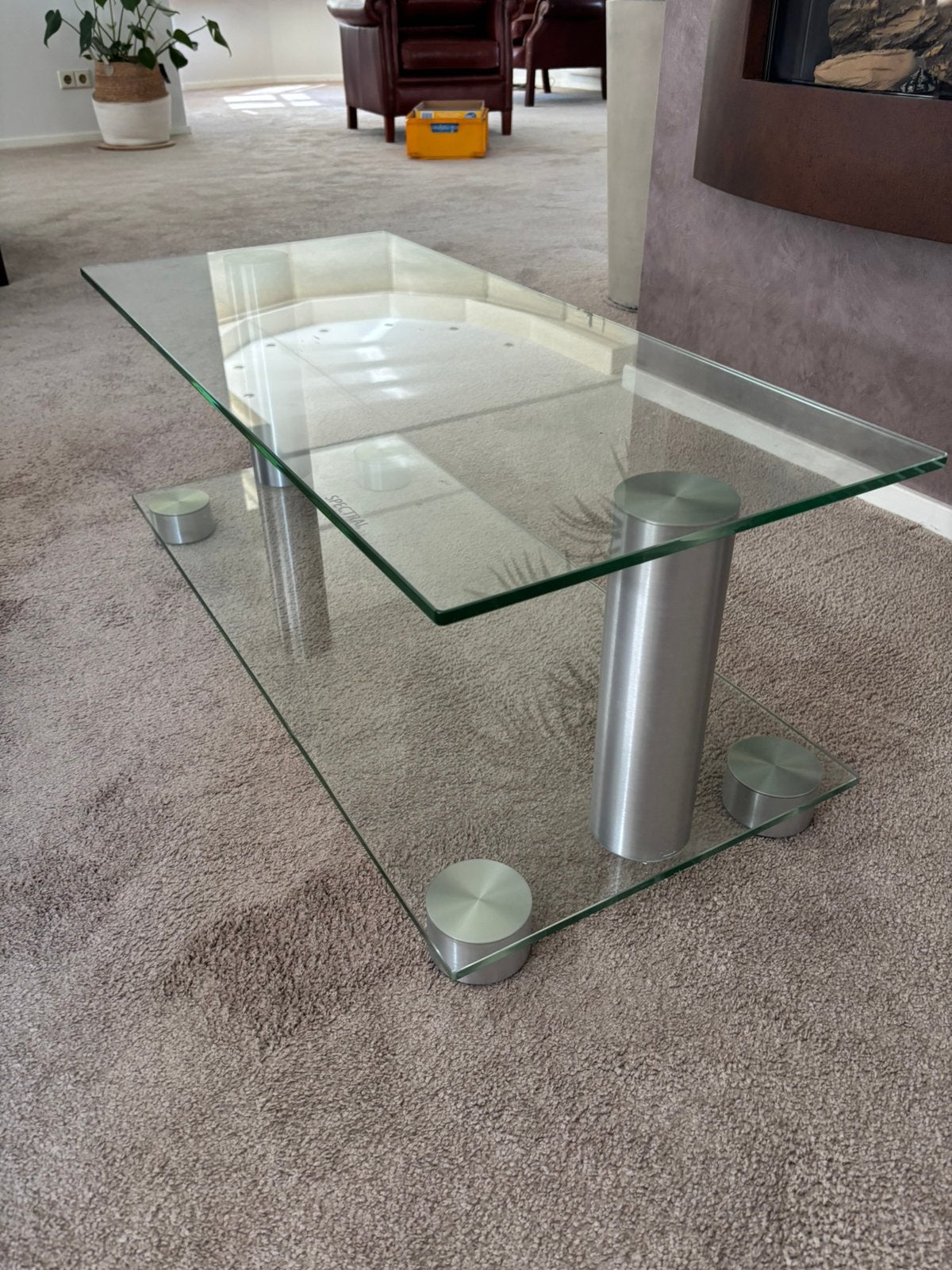 Spectral glazen tv-meubel / salontafel – 90 x 40 x 40 cm, Ophalen, 50 tot 100 cm, Rechthoekig, Glas