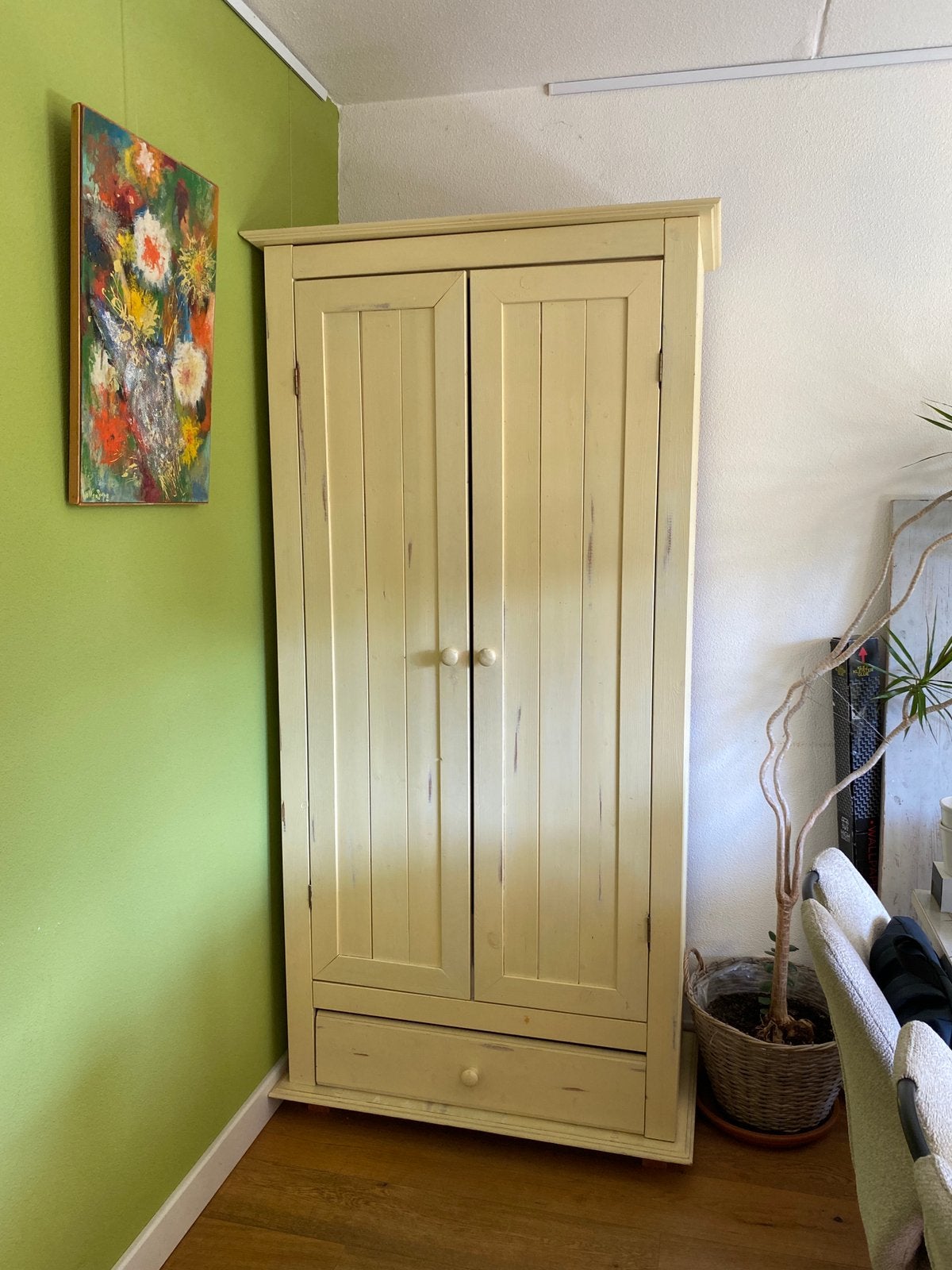 Ruime houten kast, Ophalen, Gebruikt, 70 tot 120 cm, Vintage