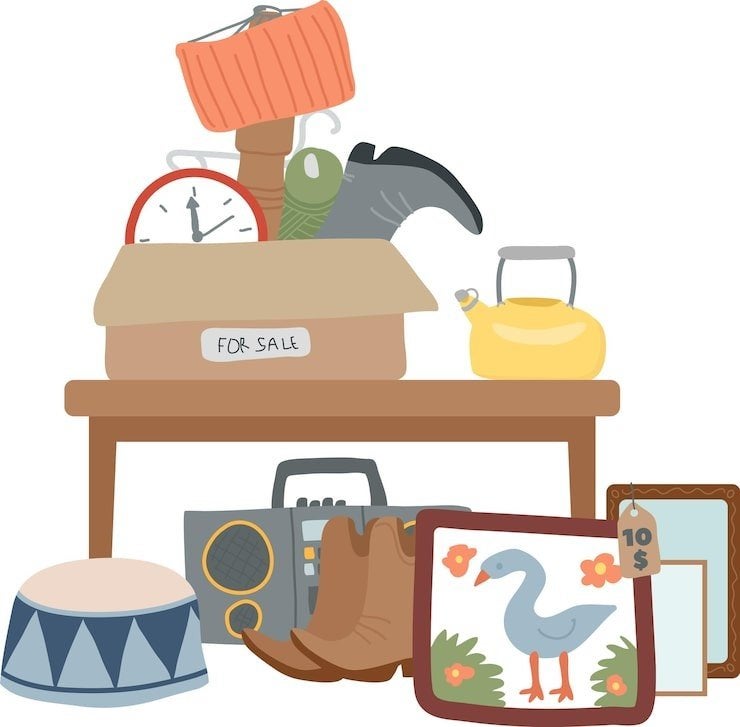 Grote partij rommelmarktspullen te koop!, Ophalen