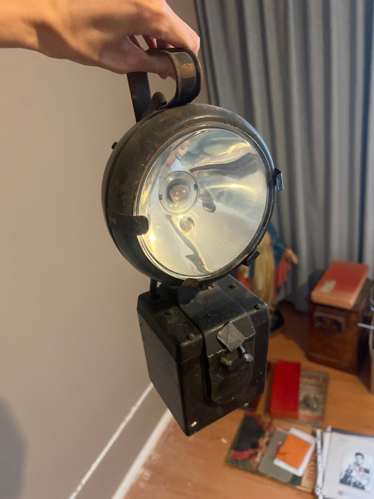 Antieke mijnlamp / karbidlamp - Vintage verlichting, Ophalen of Verzenden