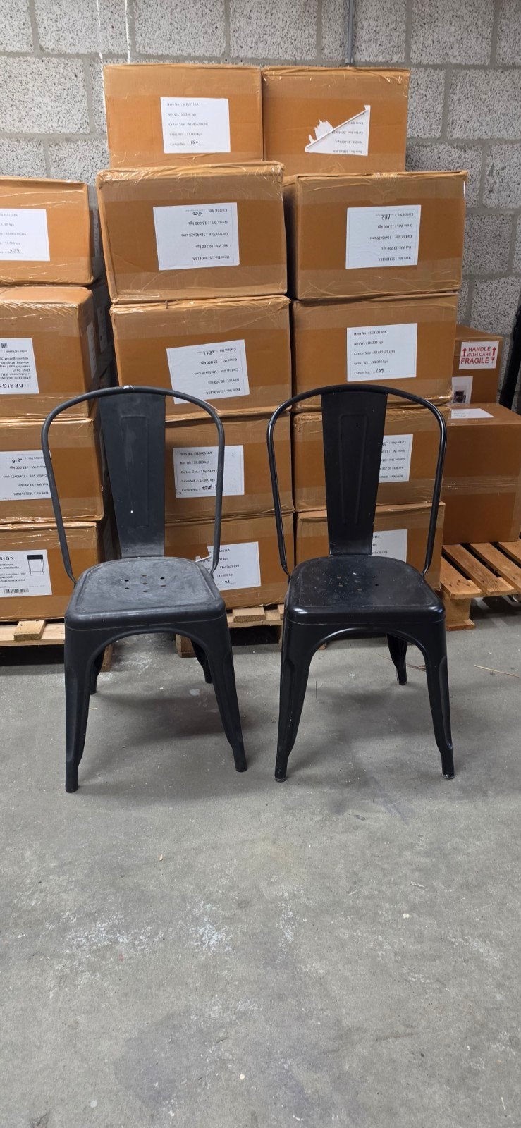 Bistro stoelen set van 2 - Zwart, Ophalen, Gebruikt, Twee, Zwart