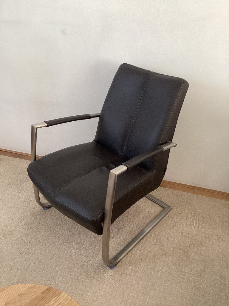 Xooon fauteuil grijs/bruin, Huis en Inrichting, Fauteuils, Ophalen, Gebruikt, 50 tot 75 cm, Leer