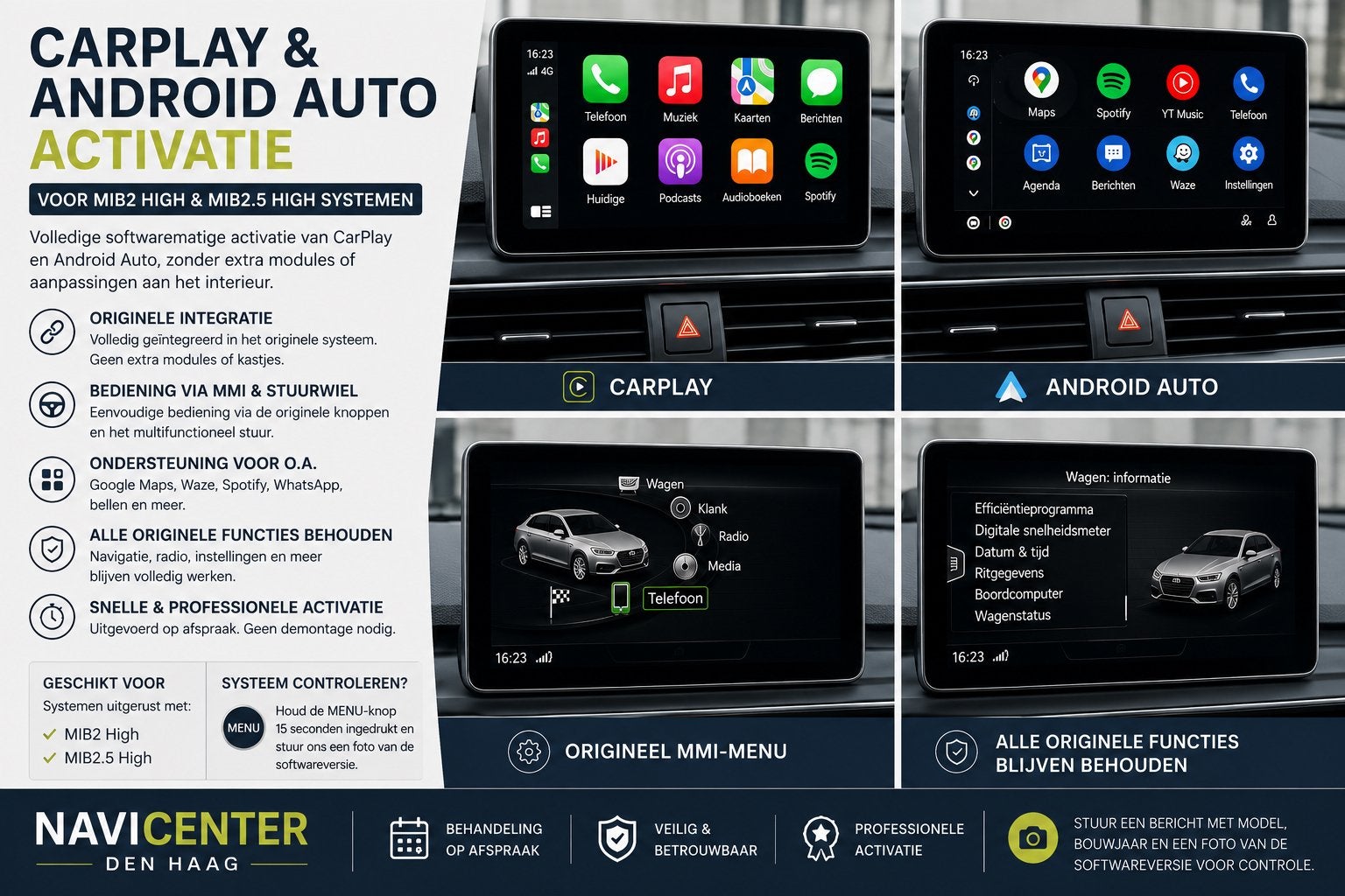 CarPlay & Android Auto Activatie voor Audi MIB2/2.5 High, Auto diversen, Ophalen, Nieuw