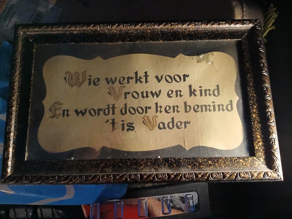 Oude Spreuken in een Antieke Lijst, Ophalen of Verzenden