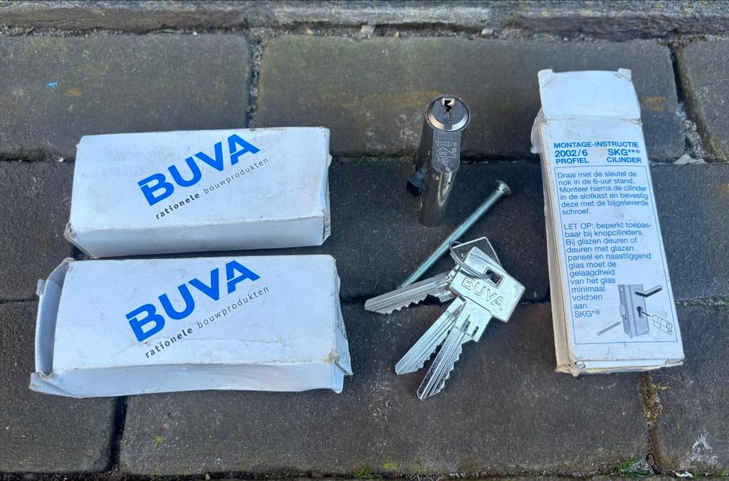 3x BUVA profielcilinder, sloten 2002/6 (inbraakwerend), Doe-het-zelf en Verbouw, Hang- en Sluitwerk, Ophalen of Verzenden, Nieuw