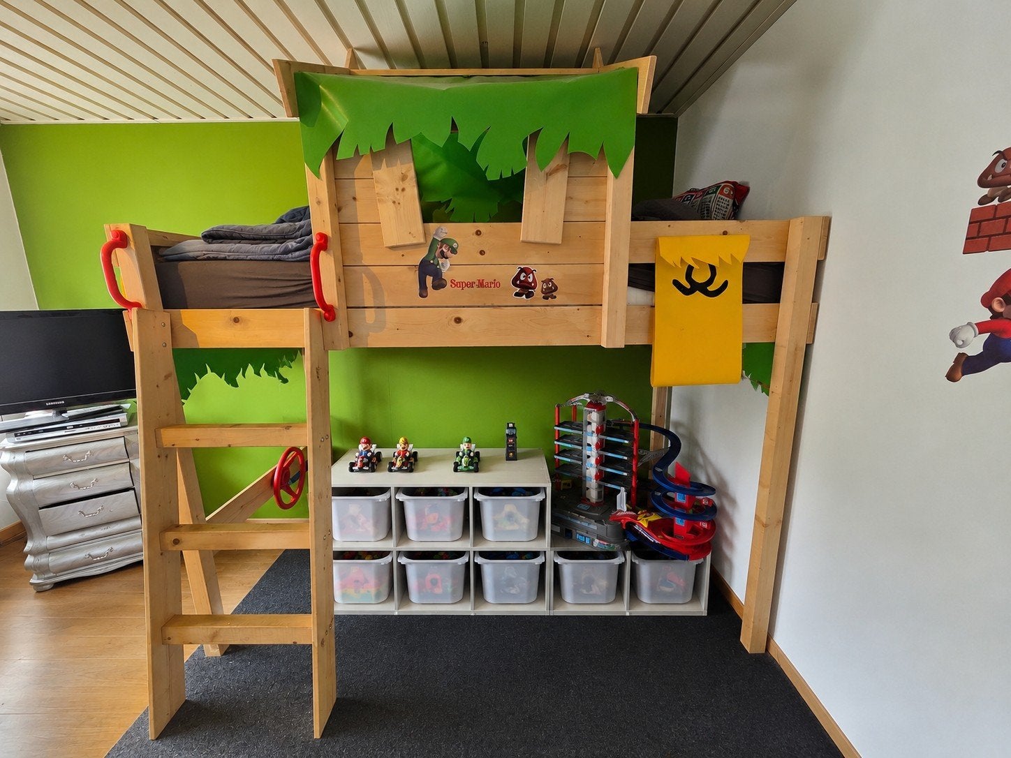 Wickey CrAzY Jungle halfhoogslaper, Ophalen, Zo goed als nieuw, 200 cm, 90 cm
