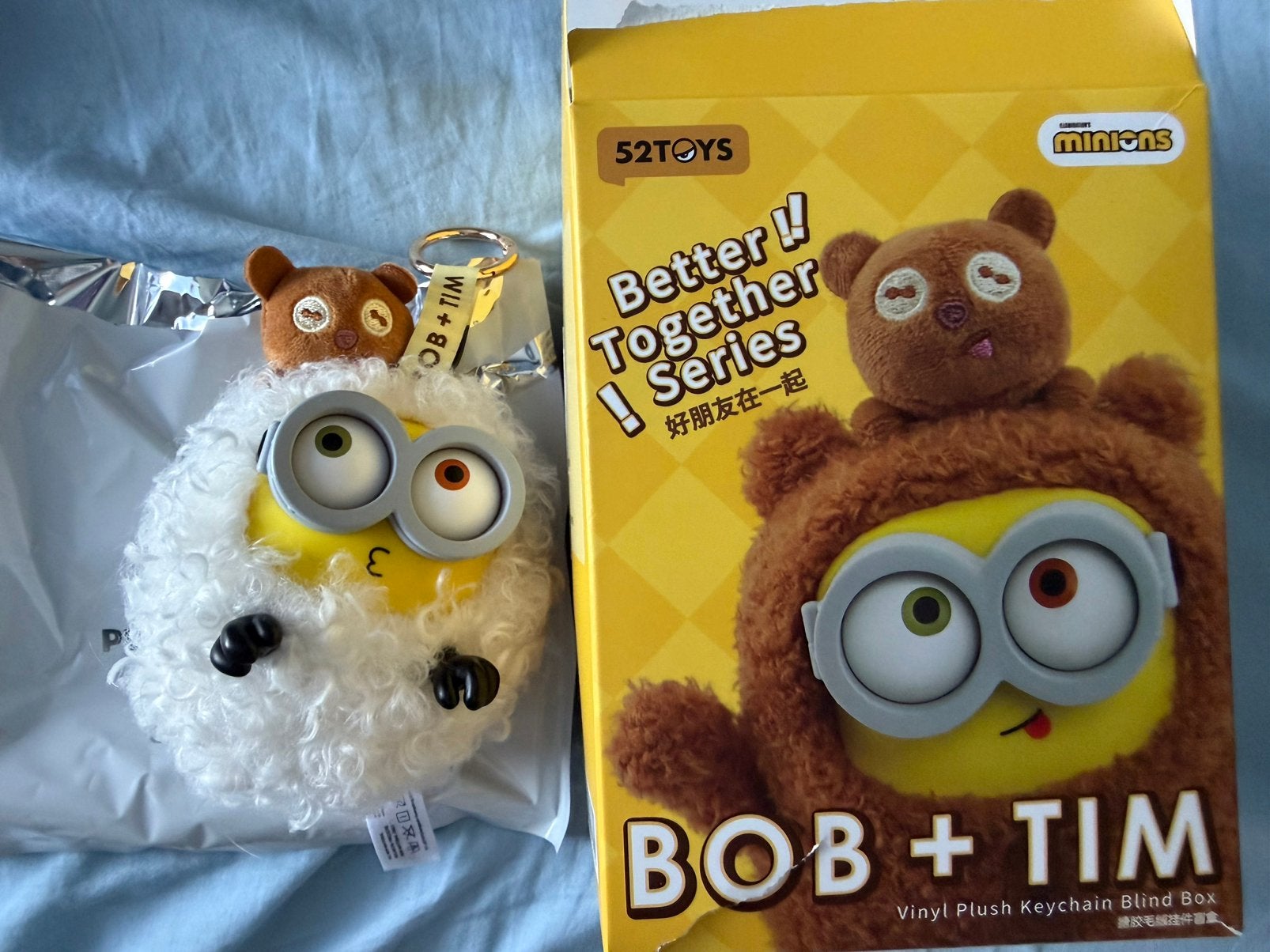 52toys bob + tim plush sleutelhanger minions, Ophalen of Verzenden, Nieuw