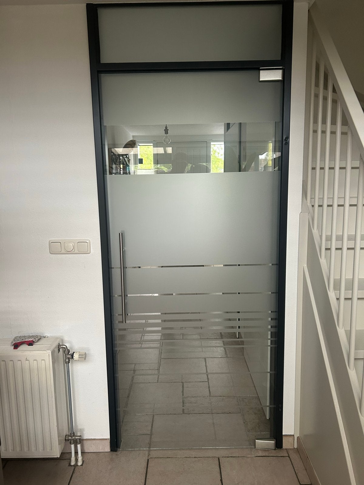 Glazen binnendeur met melkglas effect 211x93 cm, Ophalen, 80 tot 100 cm, 215 cm of meer, Binnendeur