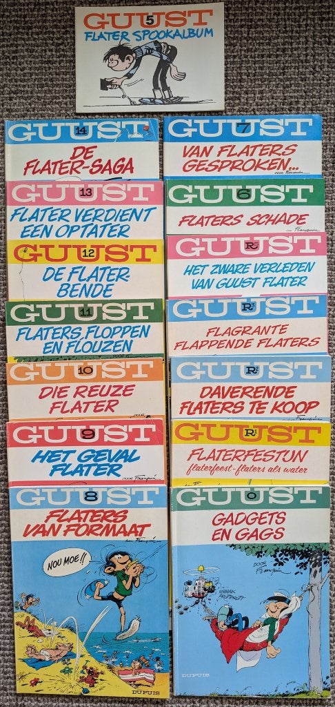 Guust Flater stripboeken serie, Gelezen, Ophalen of Verzenden, Franquin, Meerdere stripboeken