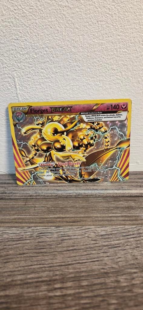 Flores BREAK Pokémon Kaart - Zeldzaam en Glanzend, Ophalen, Zo goed als nieuw, Losse kaart, Foil