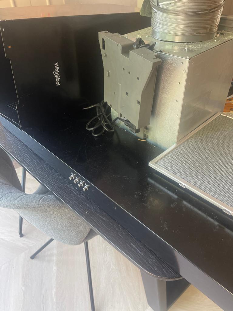 Whirlpool afzuigkap inclusief ombouw, compleet, Witgoed en Apparatuur, Afzuigkappen, Ophalen of Verzenden, Gebruikt, Inbouw, Onderbouw afzuigkap