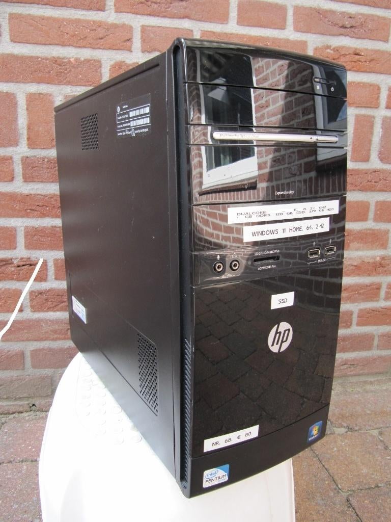 (68)Hp pc G5210.DualCore Intel  e4500.2,2 Ghz.8Gb,120ssd,HDD, Ophalen of Verzenden, Zo goed als nieuw