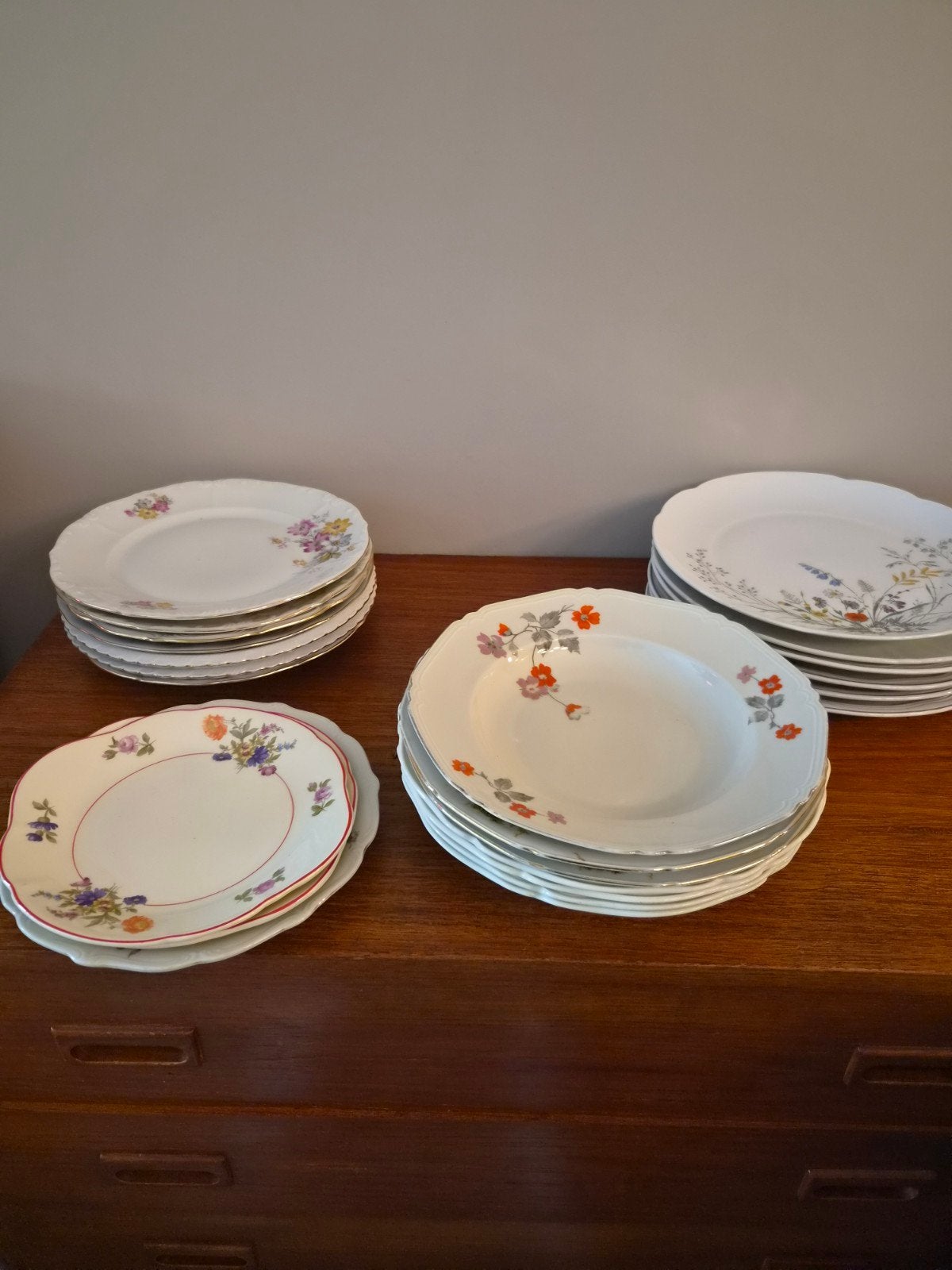 Vintage Retro Servies Mix & Match - Diverse Bloempatronen, Ophalen of Verzenden