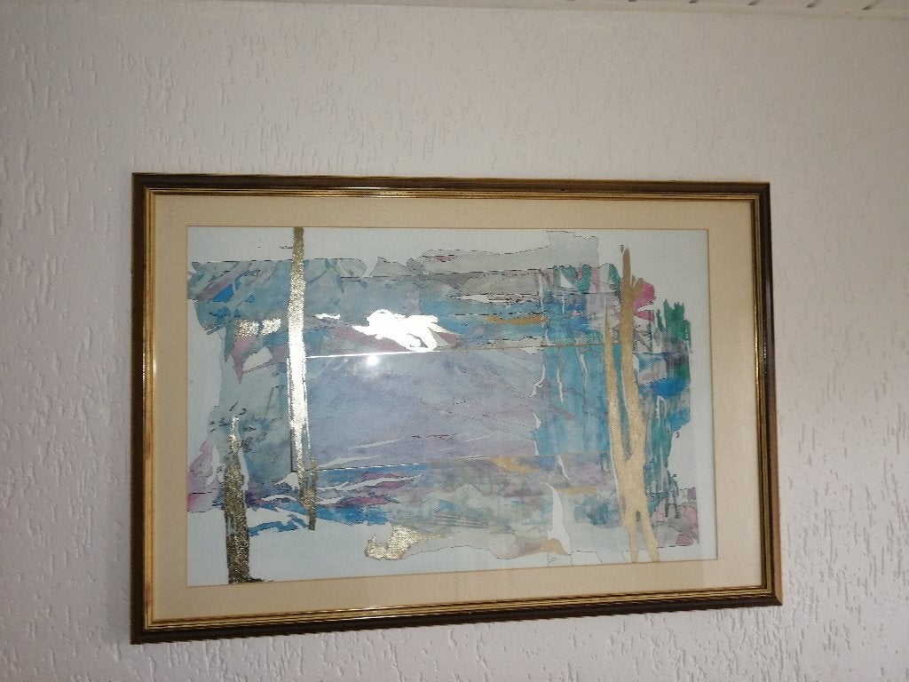 Mooi kunstwerk in houten lijst, Huis en Inrichting, Ophalen, 50 – 75, Gebruikt, Overige typen