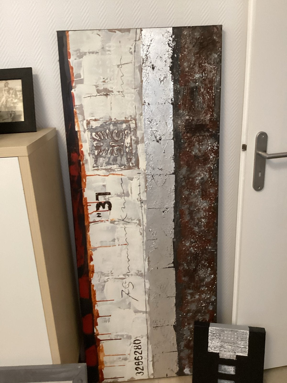 Modern schilderij 'Nu weg is weg' - 10 euro, Ophalen, Abstract, Met textuur, Gemengde techniek