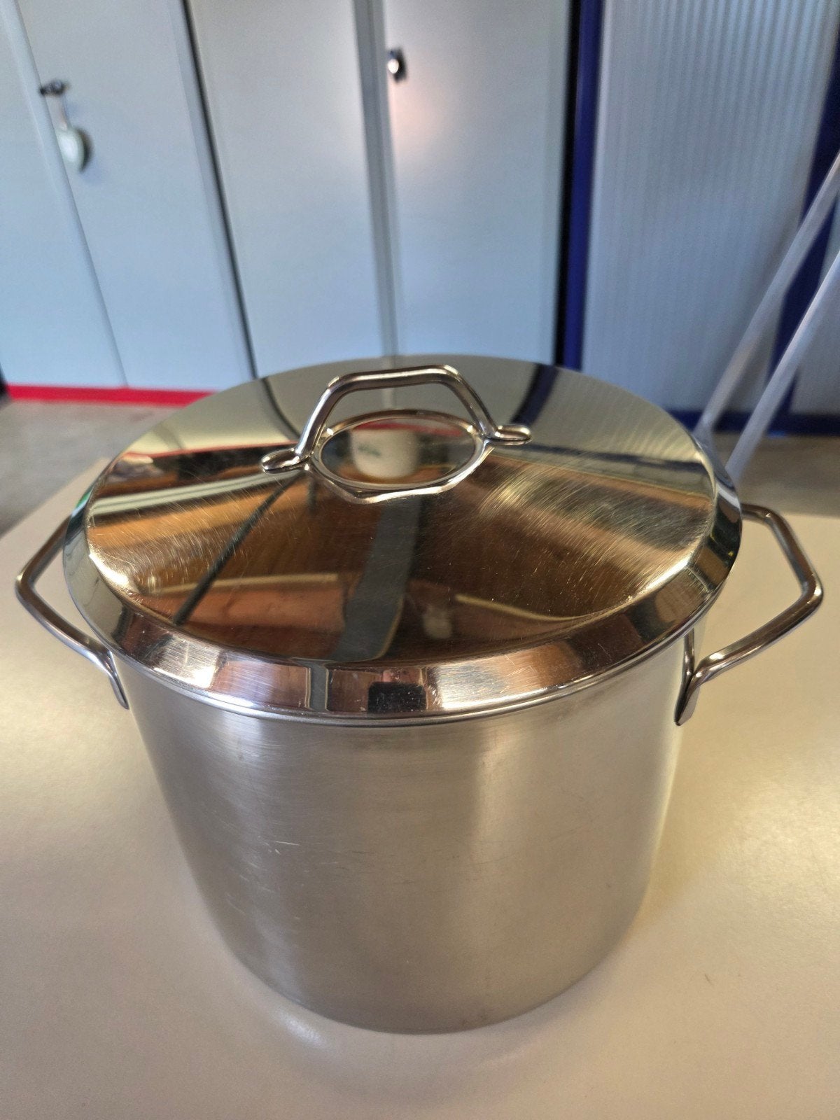 Grote RVS Kookpan met Deksel - Gebruikt, Huis en Inrichting, Keuken | Potten en Pannen, Gebruikt, Ophalen of Verzenden, Rvs, Kookpan