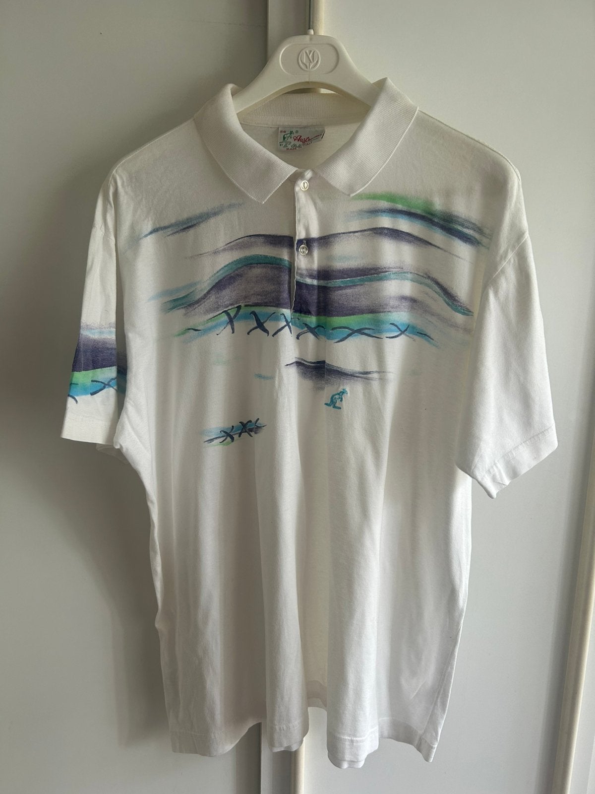 Vintage Australian polo shirt hardcore gabber Thunderdome, Ophalen of Verzenden, Gedragen, Maat 56/58 (XL), Wit