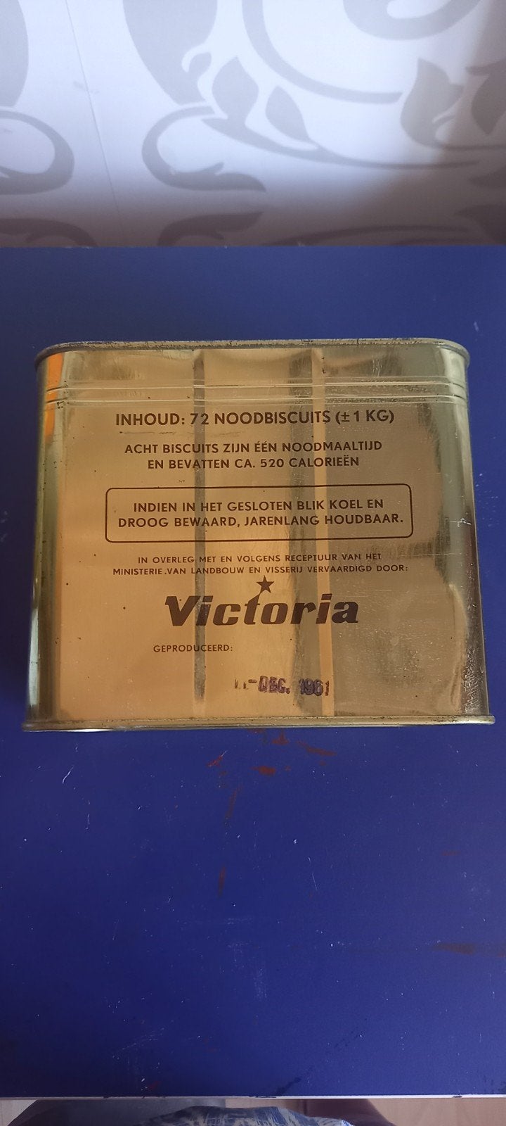 Victoria , noodbiscuits blik 1 kg, Verzamelen, Ophalen of Verzenden