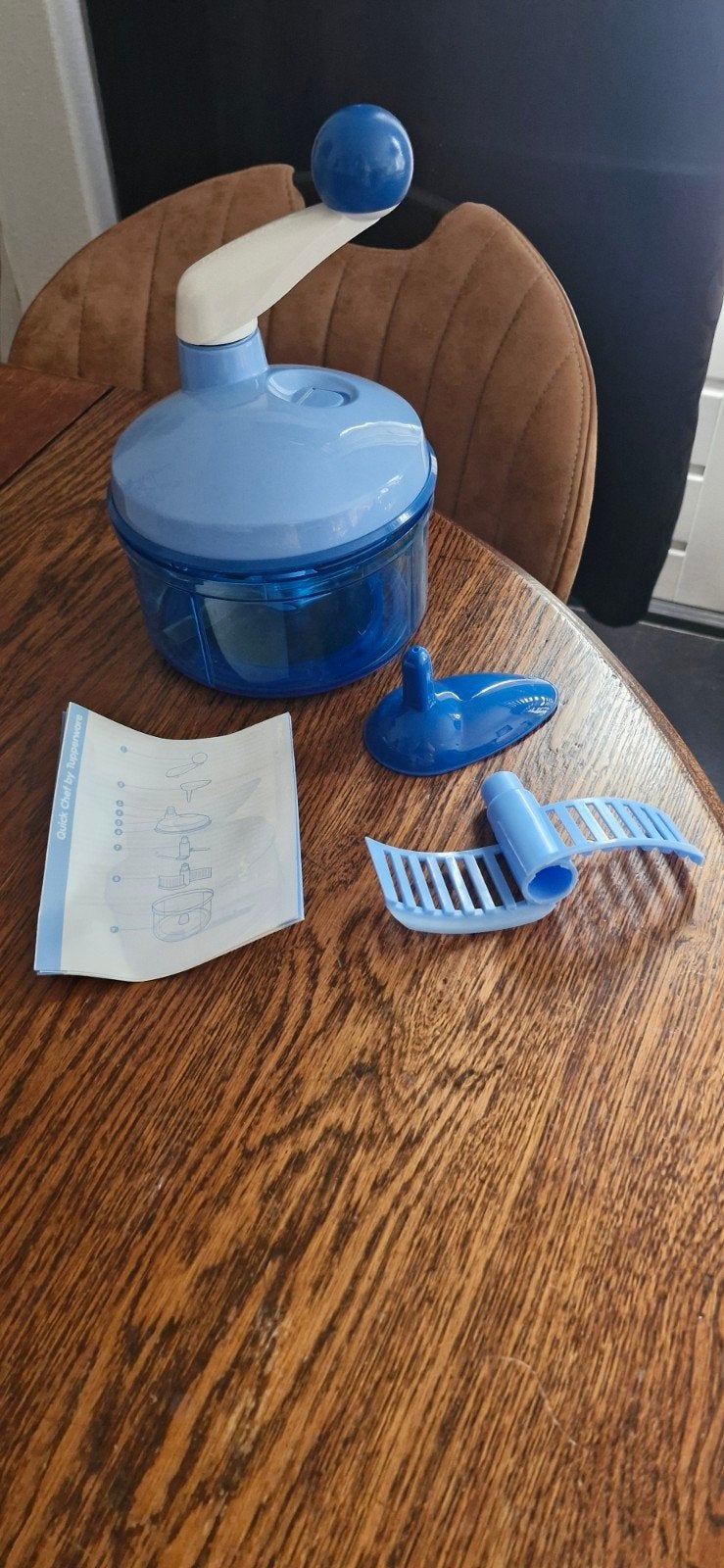 Tupperware Quick Chef - Handmatige Keukenmachine, Blauw, Overige typen, Ophalen of Verzenden, Zo goed als nieuw