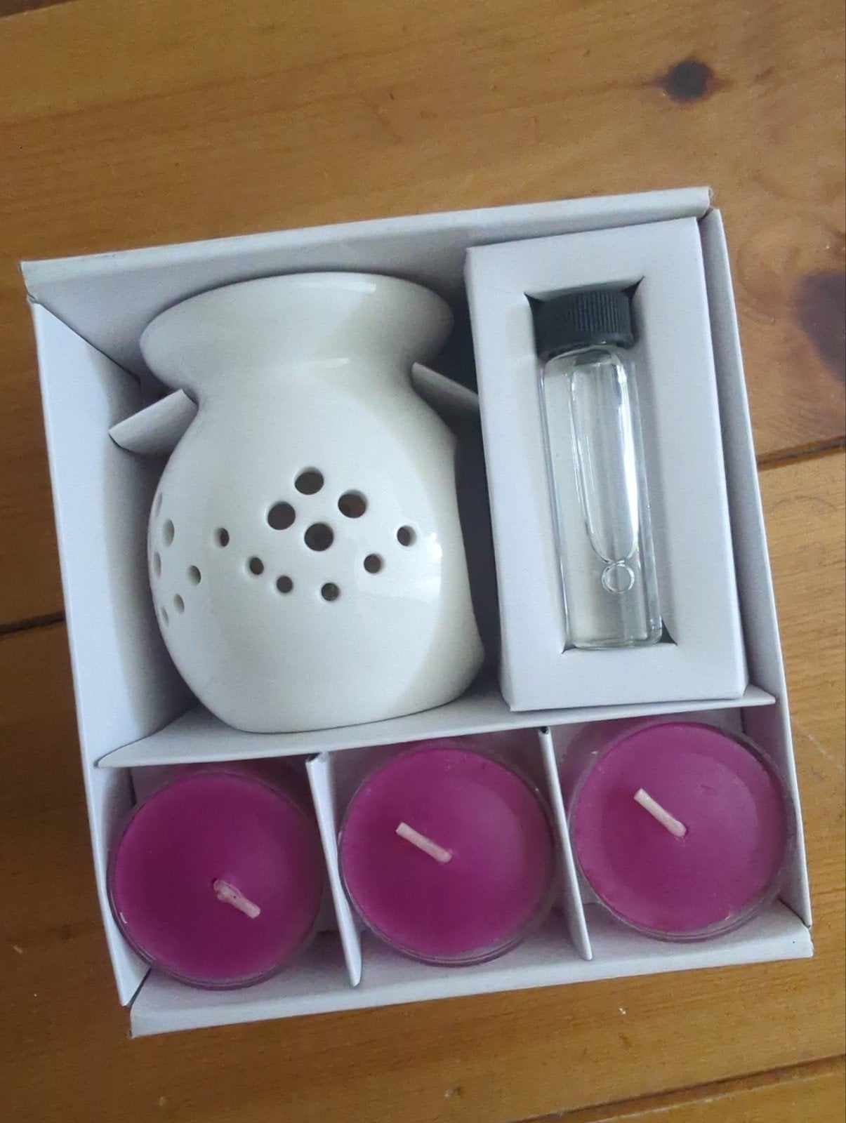 Geurbrander set met olie en waxinelichtjes, Geurverspreider, Wit, Nieuw, Ophalen of Verzenden