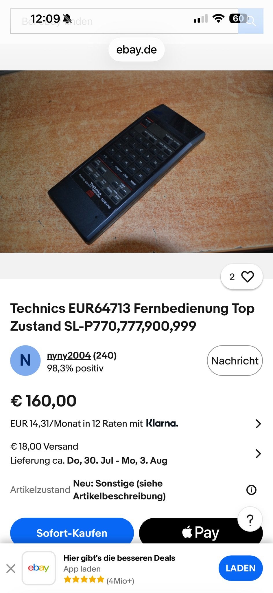 Technics EUR64713 770/777/900/999, Ophalen of Verzenden, Zo goed als nieuw, Origineel, Mediaspeler
