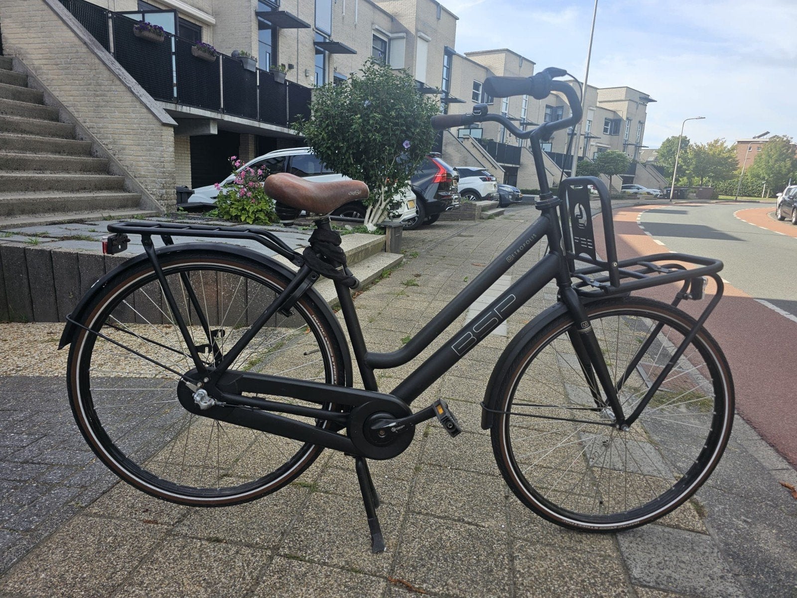 BSP Metropolis Damesfiets mat zwart 28 inch, Fietsen en Brommers, Trommelrem, Ophalen, Overige merken, 53 tot 56 cm
