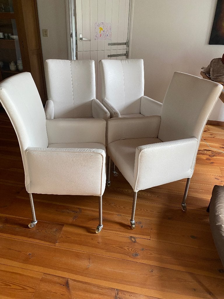 Eetkamerstoelen, Huis en Inrichting, Stoelen, Ophalen, Overige materialen, Gebruikt, Wit