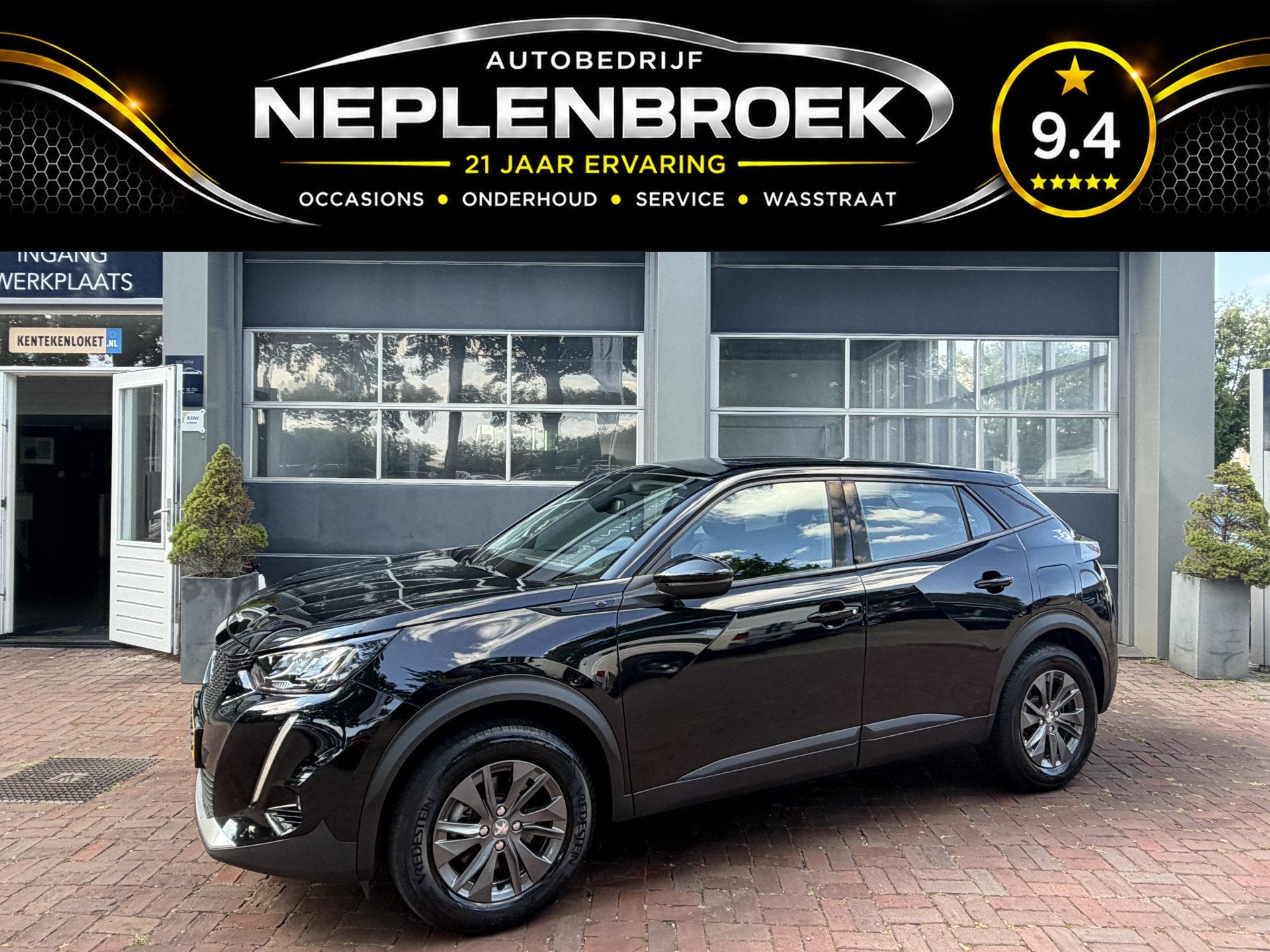 Peugeot e-2008 EV Blue Lease Active 50 kWh Bj 2021 Km 96.000, Zwart, Origineel Nederlands, SUV of Terreinwagen, 63 €/maand