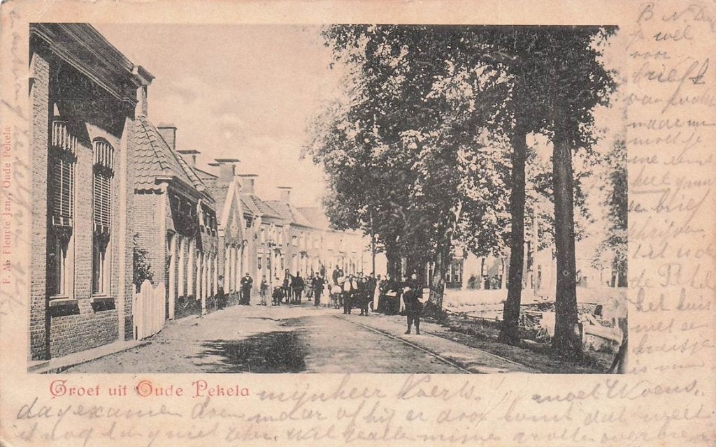 702-375-021 Groet Uit Oude Pekela, Verzamelen, Ansichtkaarten | Nederland, Verzenden, Voor 1920, Groningen