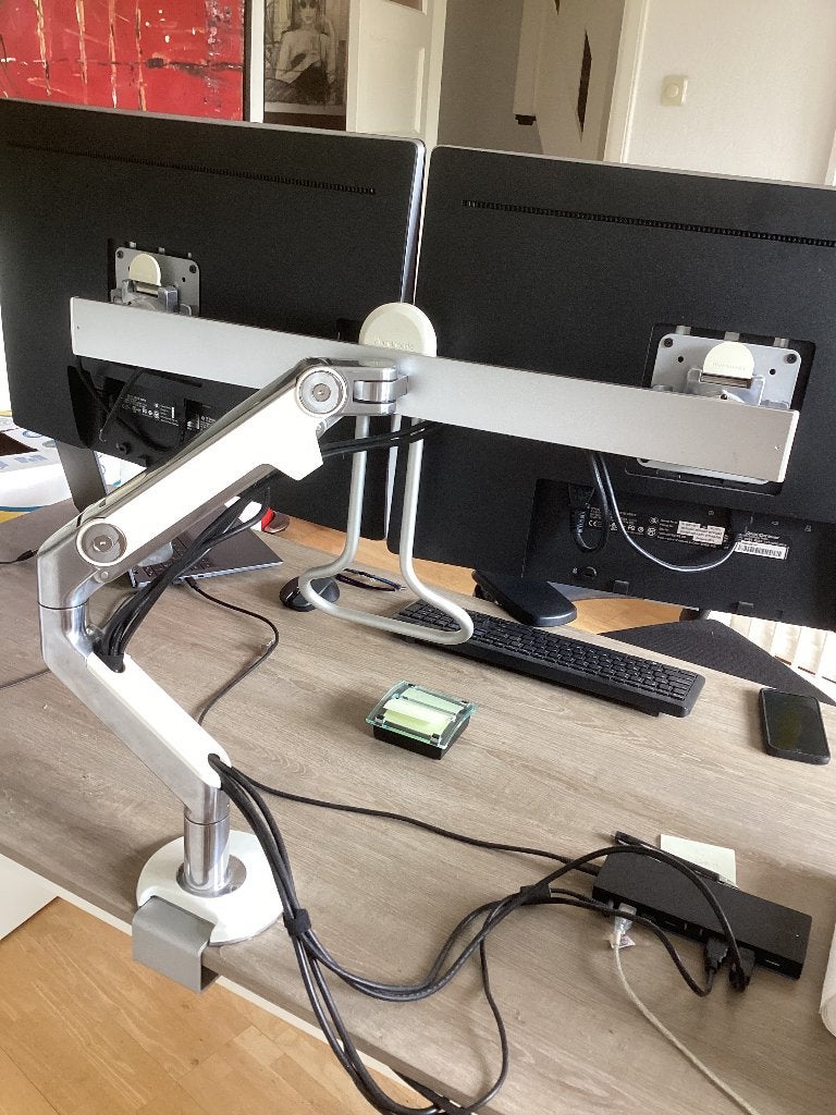 Humanscale M8 design monitorarm voor 2 monitoren, Ophalen of Verzenden, Zo goed als nieuw, Overige typen, Onbekend